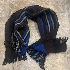 Tommy Bahama Blue and Brown Striped Scarf
